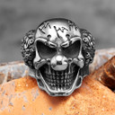 Mens 316L Stainless Steel No Fade Old School Joker Clown Street Wear Rings