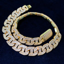 Mens Flooded Ice Designer Cut Baguette Stone 24k Gold 925 Silver Street Wear Cuban Link Chain