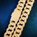 19mm Mens Flooded Ice Prong Set Iced Clasp Miami Cuban Link Chain Necklace