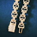 Mens Baguette Iced Byzantine Link Hip Hop Chain Bracelets