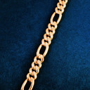 Mens Totally Iced 18k Gold 925 Silver Figaro Blinged Out Chain Necklace