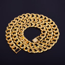 Classic Iced Cuban | 15mm 18k Gold 925 Silver Miami Cuban Link Hip Hop Chain