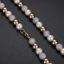 Flooded Ice Street Wear Imitation Pearl Bling Hip Hop Chain Necklaces