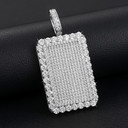 Mens Genuine VVS Lab Diamond Squared Tag Solid Silver Hip Hop Chain Street Wear Pendants