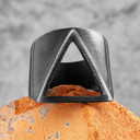 No Fade Stainless Steel Vintage Open Face Unique Black Triangle Street Wear Rings