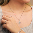 Genuine VVS Lab Diamond Fleur De Lis Solid Sterling Silver Hip Hop Chain Necklace
