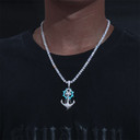 Glow In The Dark Genuine Diamond VVS Solid Silver Anchor Hip Hop Chain Pendant