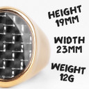 Mens 14k Gold Over 316L No Fade Stainless Steel Carbon Fiber Pinky Style Rings