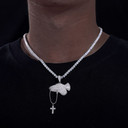 Iced Prayer Hands Rosary Beads Genuine VVS Lab Diamond Solid Sterling Silver Hip Hop Chain