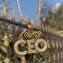 Flooded Ice Custom Young CEO 5A Gold Silver Rose Name Plate Hip Hop Chain Pendant