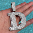 Blinged Out Double Layer Custom Ice Initial Hip Hop Chain Pendants