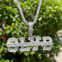 Mens Blinged Out Grind Like YA Broke Hip Hop Name Plate Pendant Chain Necklace