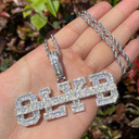 Mens Blinged Out Grind Like YA Broke Hip Hop Name Plate Pendant Chain Necklace