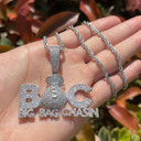 Mens Flooded Ice Big Bag Chasin Money Bag Blinged Out Pendant Chain Necklaces