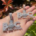 Big Bag Chasin | Iced Money Bag Blinged Out VVS Diamond CZ Hip Hop Pendant