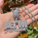 ATM | After The Money 24k Silver Rose Flooded Ice Hip Hop Chain Pendant