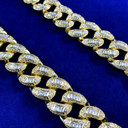 24k Gold  22mm Baguette Iced Miami Cuban Link Chain Necklace