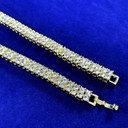 Hip Hop Flooded Ice Bling 9mm 2 Row 14k Gold Tennis Chain Necklace