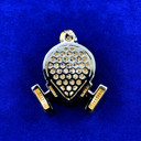 Mens Iced Blinged Out True Micro Pave Hip Hop Skull Gas Mask 18k Gold GP Pendant