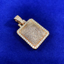 Iced Rose Gold Micro Pave Square Big Boy Hip Hop Pendant Chain Necklace