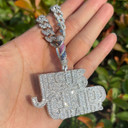 Jesus Gifted Hand | VVS Diamond CZ Baguette Barber Hip Hop Pendant Chain