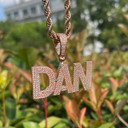 Iced Block Letter Custom Name Plate Hip Hop Personalized Pendants