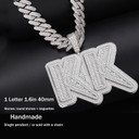 Genuine VVS Diamond Custom Made Baguette 925 Solid Silver Name Plate Pendant Chain