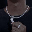 Mens Flooded Ice Solid 925 Silver Genuine Lab Diamond Prayer Hand Cross Pendant