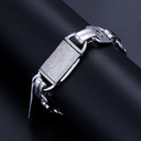 Mens 15mm Solid Silver Genuine VVS Diamond Link Hip Hop Bracelets