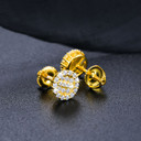 Luxury 925 Silver 15k Gold Genuine VVS Diamond Ice Clusters Hip Hop Earrings