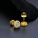 Luxury 925 Silver 15k Gold Genuine VVS Diamond Ice Clusters Hip Hop Earrings