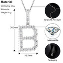 Solid 925 Silver Genuine VVS Diamond Stone Initial Letter Iced Bling Out Pendant Necklaces