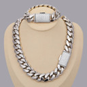 20mm Luxury Stylish White Gold Hip Hop Cuban Link Chain Bracelet