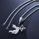 Solid 925 Silver Masked Love Cupid Genuine VVS Diamond Hip Hop Pendant Chain Necklace