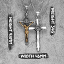 INRI Solid No Fade Solid Stainless Steel Jesus Passion Cross Pendant Chain Necklace 