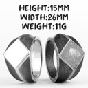 Mens No Fade Stainless Steel Retro Polygon High Fashion Street Wear Rings