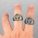 Mens No Fade High Polished Stainless Steel Tree of Life 316L Spiritual Rings