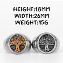 Mens No Fade High Polished Stainless Steel Tree of Life 316L Spiritual Rings