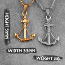 14k Gold Over Solid No Fade Stainless Steel Ship Anchor Pendant Chain Necklace