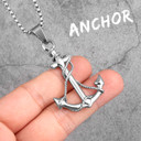 14k Gold Over Solid No Fade Stainless Steel Ship Anchor Pendant Chain Necklace