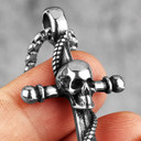 316L Stainless Steel Skull Ghost Anchor No Fade Pendant Chain Necklace