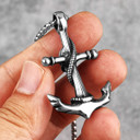 316L Stainless Steel Skull Ghost Anchor No Fade Pendant Chain Necklace
