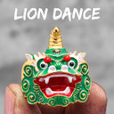 Mens Unique Detailed Chinese Lion Dragon Dance Retro Solid Stainless Steel Rings