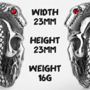 Mens 316L Ancient Snake Skull Solid 316L Stainless Steel Street Wear No Fade Rings