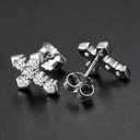 Genuine VVS Lab Diamond Solid Sterling Silver Arrow Cross Flooded Ice Earrings