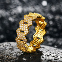 Iced Miami Cuban Link Classic 18k Gold 925 Silver Hip Hop Rings