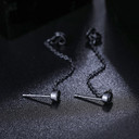 Black Iced D Color VVS Diamond Tassel Style 925 Silver Hip Hop Earrings