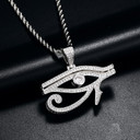 18k Gold 925 Silver Ancient African Eye Of Horus Hip Hop Pendant Chain 