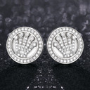 Classic 925 Silver Genuine VVS Diamond Kings Crown Hip Hop Earrings