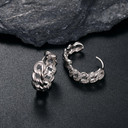 925 Solid Silver Iced Hip Hop Cuban Link Earrings